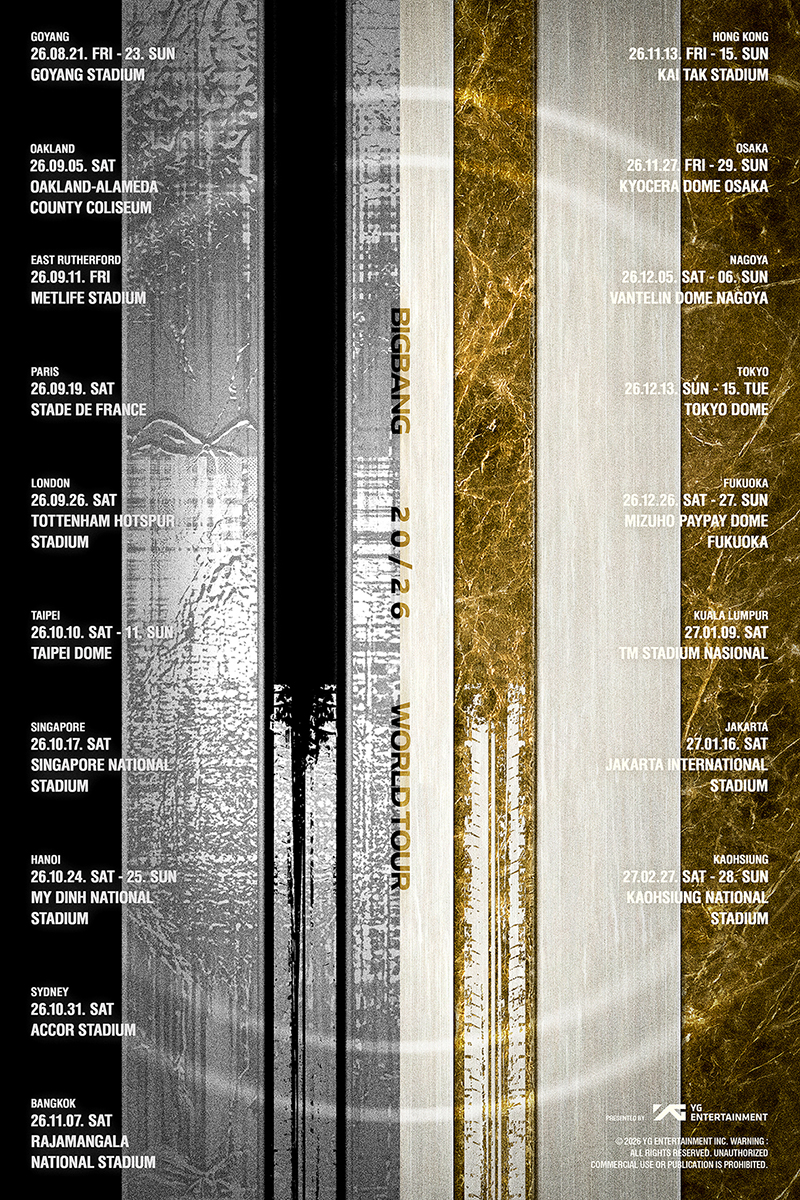 ビッグバン　ワールドツアー BIGBANG】20周年を記念した待望のワールドツアー日本公演開催決定！約9