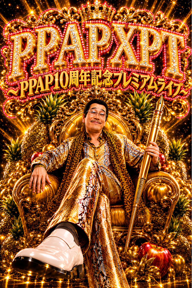 ピコ太郎】「PPAP」10周年を記念したプレミアムライブを9/27(日)に開催
